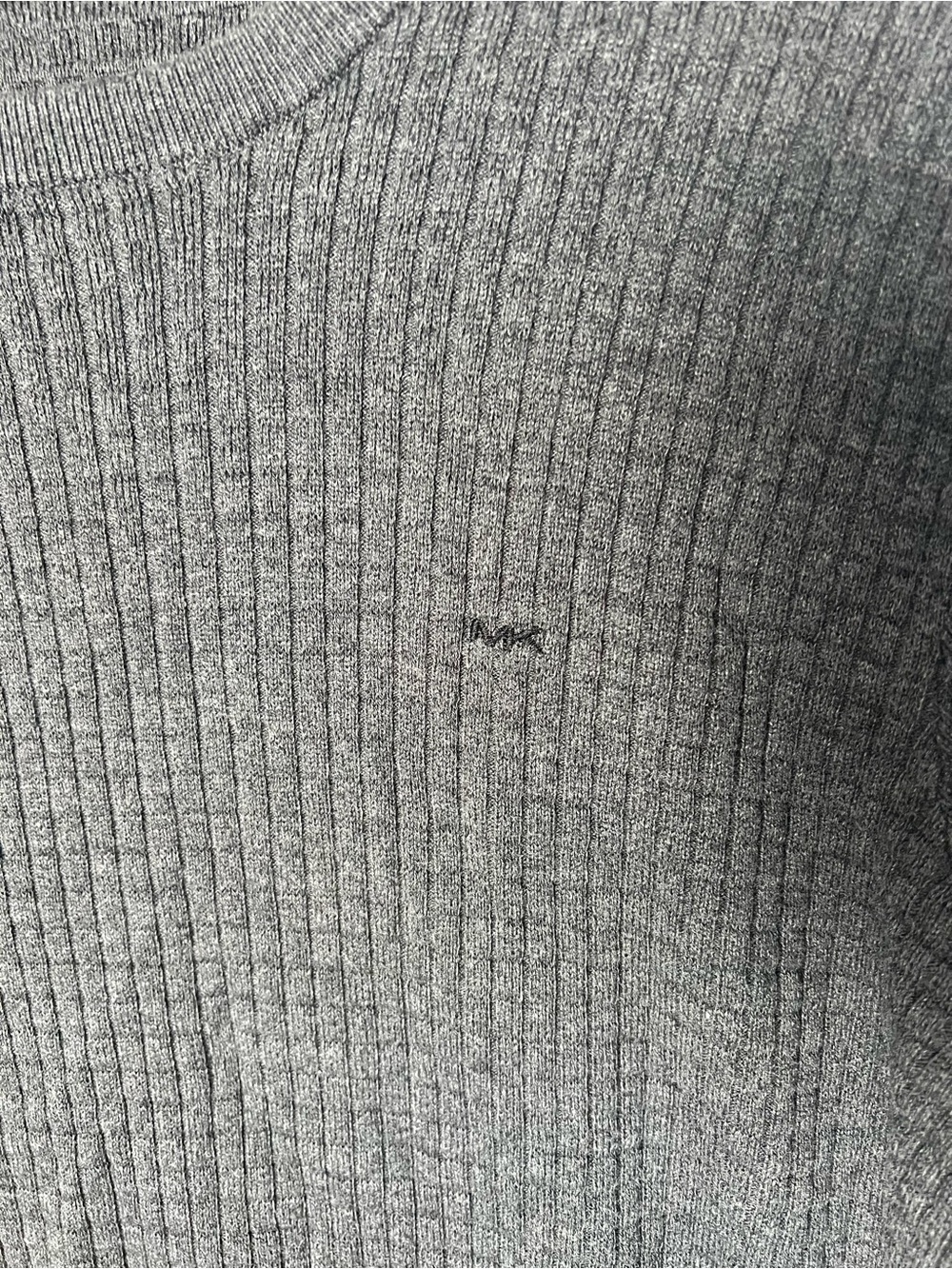 Michael Kors Men’s Gray Ribbed Pullover Knit Cotton Crew Neck Sweater XL - Picture 3 of 6